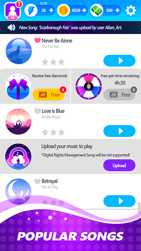 GAME][1.0.5] Piano Smart : Play Custom Songs, new piano tiles game. - Unity  Forum